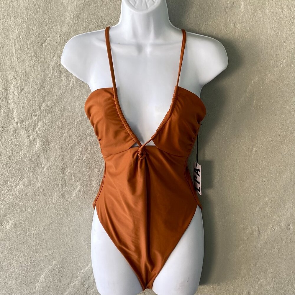 LPA REVOLVE RUST COLOR ONE PIECE SWIMSUIT NWT - Picture 3 of 7